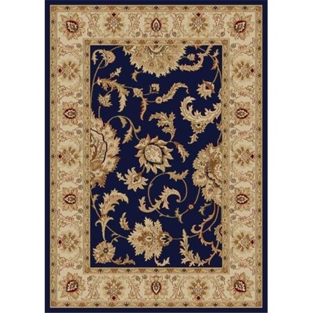 Radici Usa Inc Radici 1621-1751-NAVY Como Rectangular Navy Blue Transitional Italy Area Rug; 5 ft. 5 in. W x 7 ft. 7 in. H 1621/1751/NAVY